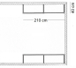Preview: Ankleidezimmer Wandregalsystem Garderobensystem Ladeneinrichtung Grundriss Aufbau 210 cm Breit und 40 cm tief Etagen individuell einzustellen Wandbefestigung und Gummifüsse Stahlrohre verchromt Art Nr AnZi.2+2.0