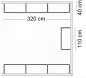 Preview: Ankleidezimmer Wandregalsystem Garderobensystem Ladeneinrichtung Grundriss Aufbau 320 cm und 110 cm Breit und 40 cm tief Etagen individuell einzustellen Wandbefestigung und Gummifüsse Stahlrohre verchromt Art Nr AnZi.3+3+1