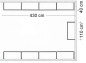 Preview: Ankleidezimmer Wandregalsystem Garderobensystem Ladeneinrichtung Grundriss Aufbau 430 cm und 110 cm Breit und 40 cm tief Etagen individuell einzustellen Wandbefestigung und Gummifüsse Stahlrohre verchromt Art Nr AnZi.4+4+1