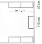 Preview: Ankleidezimmer Wandregalsystem Garderobensystem Ladeneinrichtung Grundriss Aufbau 210 cm und 110 cm Breit und 40 cm tief Etagen individuell einzustellen Wandbefestigung und Gummifüsse Stahlrohre verchromt Art Nr AnZi.2+2+1