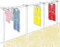 Preview: Garderobe Kleiderständer Textilregal Kleiderstange begehbahrer Schrank 120x325 cm breit 39 cm tief Wandbefestigung und Gummifüsse Stahlrohre verchromt Art Nr St.81.300