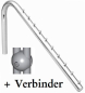 Preview: Schrägarm Schrägabhänger Zubehör mit Verbinder für Chrom Rundrohr Wandregalsystem Garderobensystem Kleiderkammer Kleiderstangen Art Nr S01