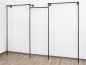 Preview: Wandregalsystem Schwarz Brautkleiderständer Garderobensystem 205 cm hoch und 320 cm breit 50 cm tief Wandbefestigung Verbinder und 27 mm Stahlrohre pulverbeschichtet Art Nr W14BK