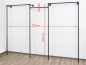 Preview: Wandregalsystem Schwarz Garderobensystem 205x320 cm breit und 50 cm tief Zubehör Endkappen Wandanschluss mit Eckverbindung Wandbefestigung Rundrohre pulverbeschichtet Art Nr W14BK