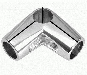 4 Wegeverbinder Verbinder Eckverbinder für 25 mm Chrom Rohr rund Garderobe Kleiderständer Textilregal Kleiderstange begehbahrer Schrank Art Nr St.81.400