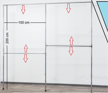 Dachschraege-Garderobe-Kleiderstange-Wandstaender-Bekleidungsstaender-Verbinder-Stangen-individuell-hoehenverstellbar-Art-Nr-St.10.200