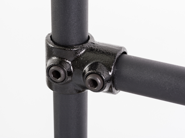 2 Wege Verbinder T Verbinder Verbinderstück für schwarzes 27 mm Rohr rund Wandregalsystem Garderobensystem Kleiderkammer Kleiderstangen für Art Nr W14BK