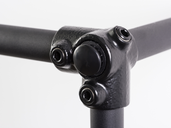 3 Wegeverbinder Eckverbinder Verbinder für schwarzes 27 mm Rohr rund Wandregalsystem Garderobensystem Kleiderkammer Kleiderstangen für Art Nr W14BK