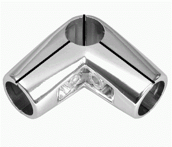 4 Wegeverbinder Verbinder Eckverbinder für 25 mm Chrom Rohr rund Garderobe Kleiderständer Textilregal Kleiderstange begehbahrer Schrank Art Nr St.81.400