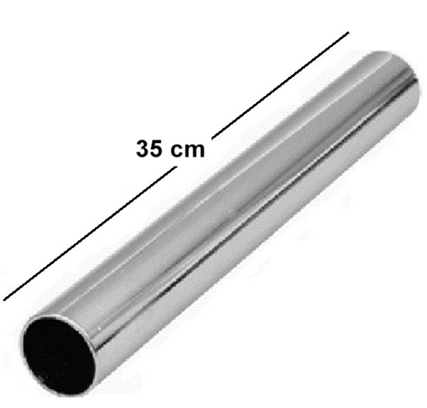 Rundrohr 35 cm lang für 25mm Chrom Rohr rund Stahlrohr für Wandregalsystem Garderobensystem Kleiderkammer Kleiderstangen