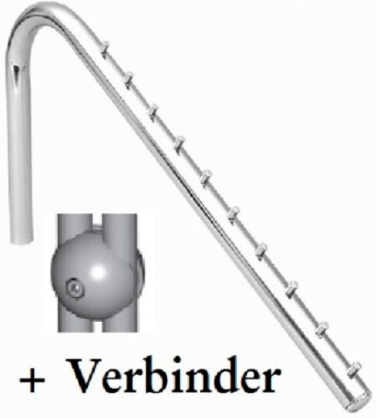 Schrägarm Schrägabhänger Zubehör mit Verbinder für Chrom Rundrohr Wandregalsystem Garderobensystem Kleiderkammer Kleiderstangen Art Nr S01