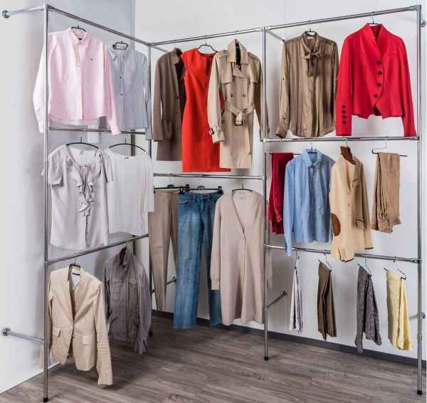 Wandregalsystem Garderobensystem für Hängegarderobe 236x330 cm breit Eckaufbau Alternative Aufbau Möglichkeit Art Nr W20