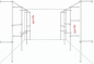 Mobile Preview: Ankleidezimmer Wandregalsystem Kleiderkammer begehbarer Schrank 2 mal 200x320 cm und 40 cm tief Etagen stufenlos verstellbar Wandbefestigung und Gummifüsse Stahlrohre verchromt Art Nr AnZi.3+3.0