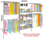 Mobile Preview: Wandregalsystem Garderobensystem begehbarer Kleiderschrank mit Regalbodenhalter 200 cm hoch und 320 cm breit Höhen variabel zu platzieren Wandbefestigung und Gummifüsse Stahlrohre verchromt Art Nr W16
