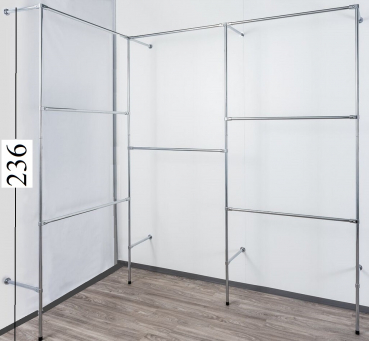 Wandregalsystem Garderobensystem Kleiderkammer Kleiderstange 236x330 cm breit Aufbau als Ecklösung Art Nr W20