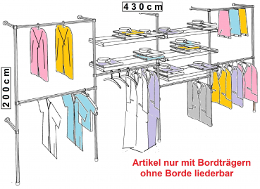 W17 - Wandregalsystem, Garderobensystem, begehbarer Kleiderschrank