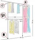 W01 - Wandregalsystem, Garderobensystem, Kleiderkammer, Kleiderstangen